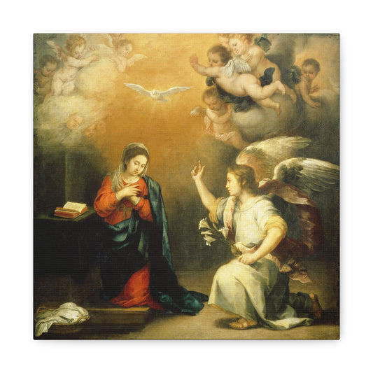 Annunciation to the Virgin (1660–1680) by Bartolomé Esteban Murillo Art Print from the Original Oil on Canvas