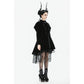 Dark in Love Lilith Officer Velvet High-Collar Coat in Black