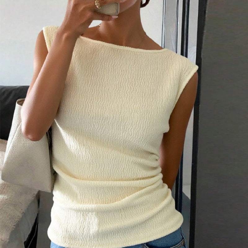 Vireous Women's Versatile Elegant Sleeveless Smock Top