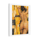 Golden Impasto Figure in Abstract Light, Art Print on Satin Canvas, Stretched