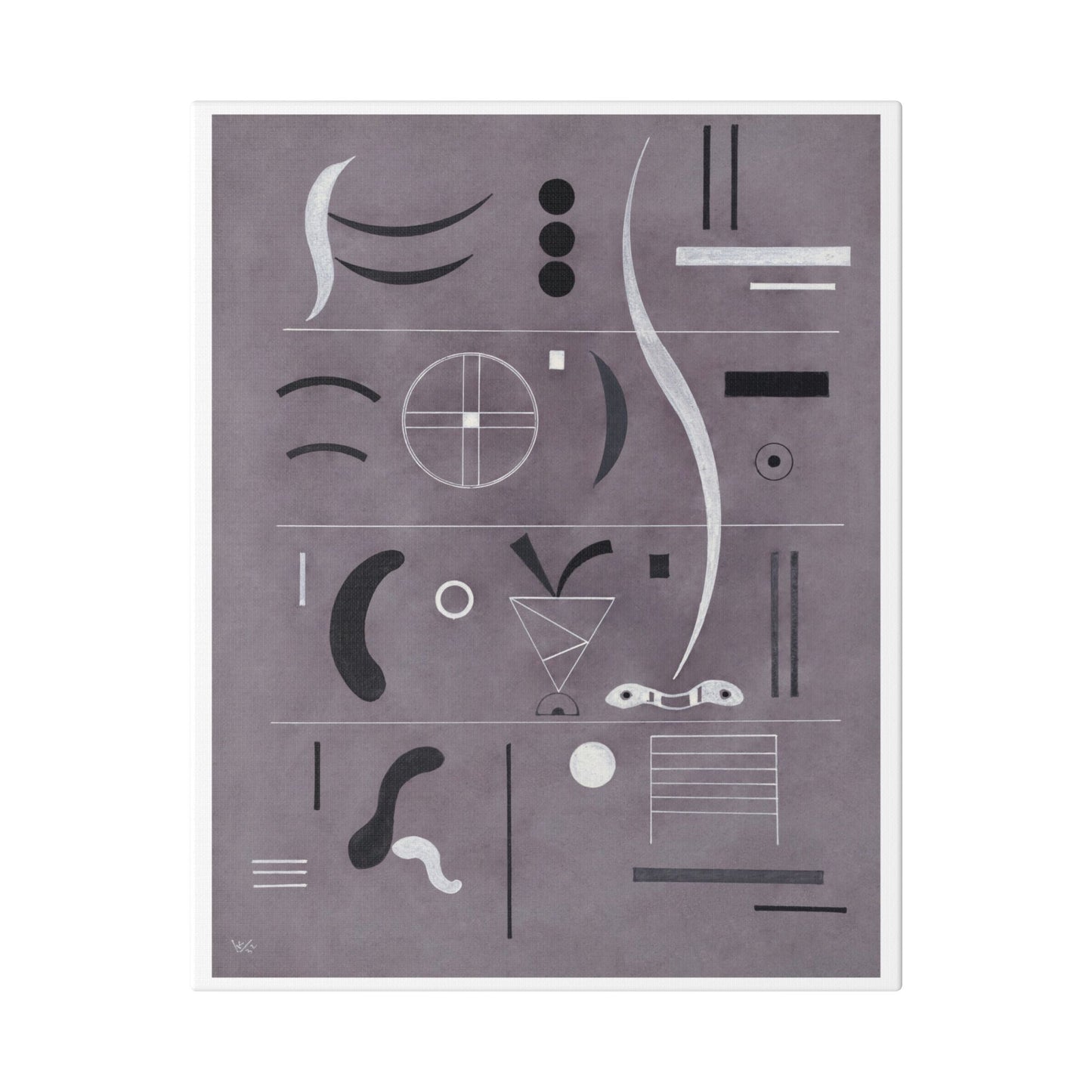 Four Parts (1932) by Wassily Kandinsky, from the Original, Canvas Art Print