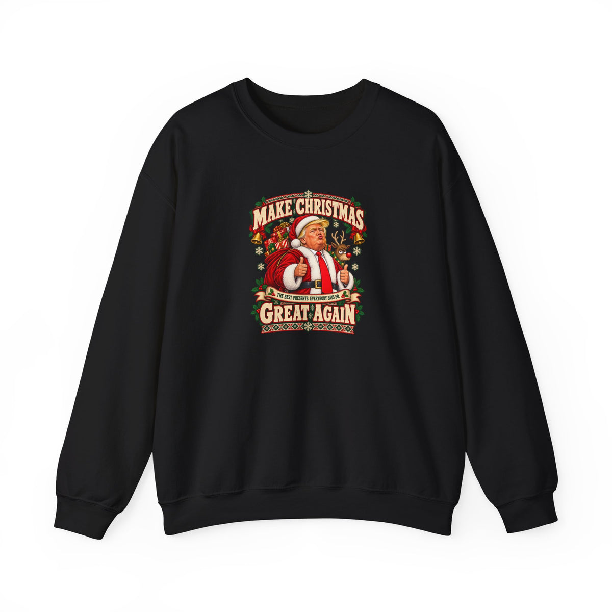 Funny Adult Christmas Jumpers: 'Make Christmas Great Again' Santa Crewneck