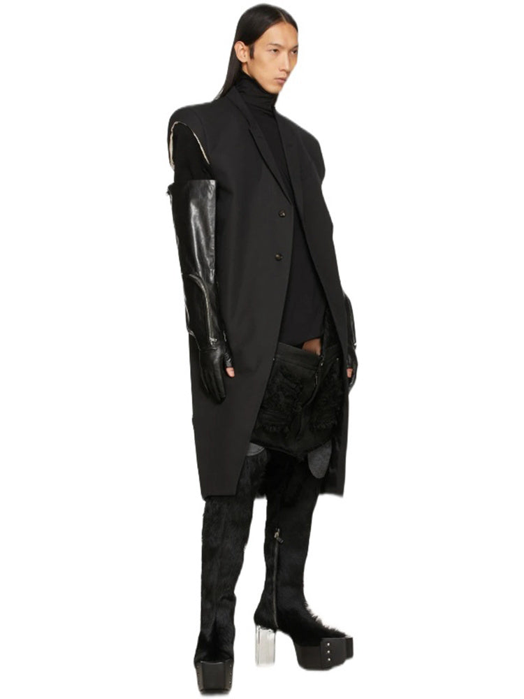 Dark Gothic-Style Catwalk Unisex Vest Coat