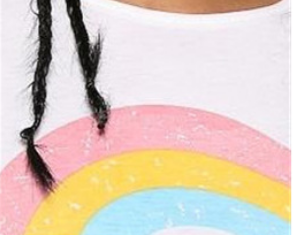 Feelin' Good  White T-Shirt, Rainbow Print