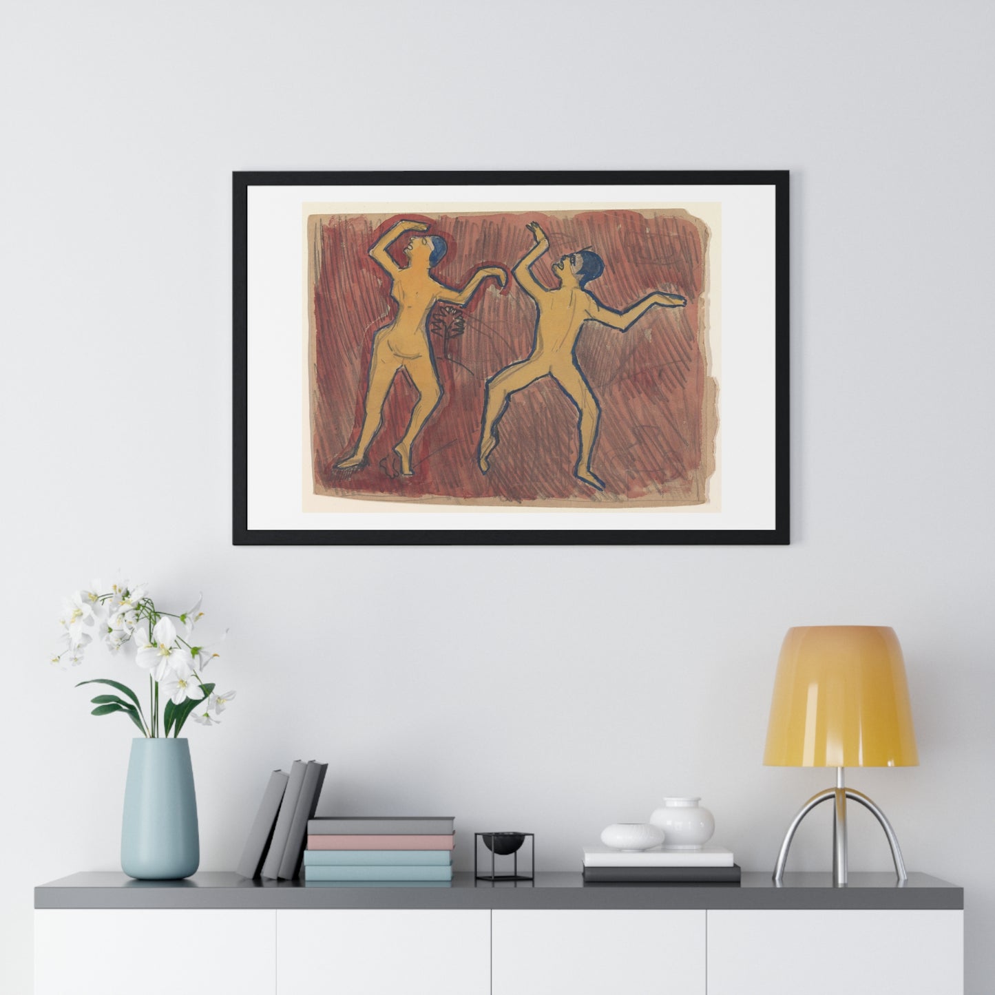 Study of Two Frenzied Dancers 'Cave of the Golden Calf'  (1912) by Spencer Frederick Gore, from the Original, Framed Art Print