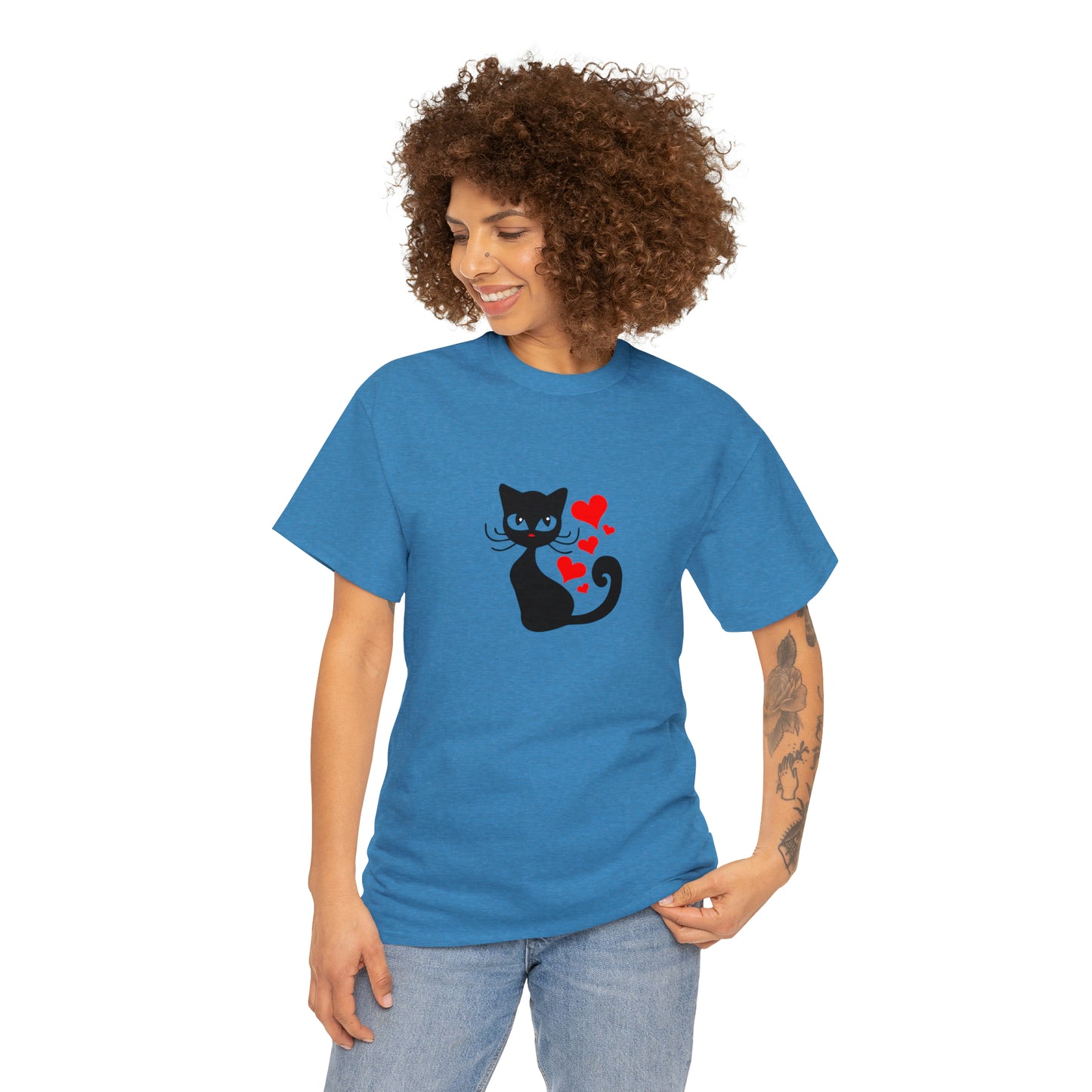 Love Cat Design Fashion T-Shirt