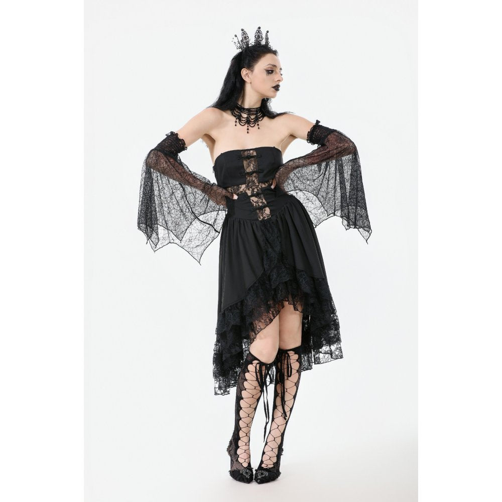 Dark in Love Seraphine Black Lace Ruffle Arm Warmer Sleeves