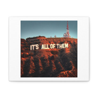 It's All of Them, Hollywood Sign Art Print 'Designed by AI' on Canvas