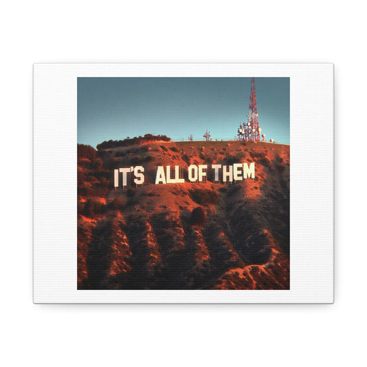 It's All of Them, Hollywood Sign Art Print 'Designed by AI' on Canvas