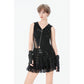 Dark in Love Punk Eyelet Lace-Layered Mini Skirt