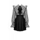 Dark in Love Striped Ruffle Victorian-Inspired Lolita Dress