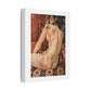 Abstract Mosaic Nude on Ornate Tapestry, Art Print on Satin Canvas, Stretched