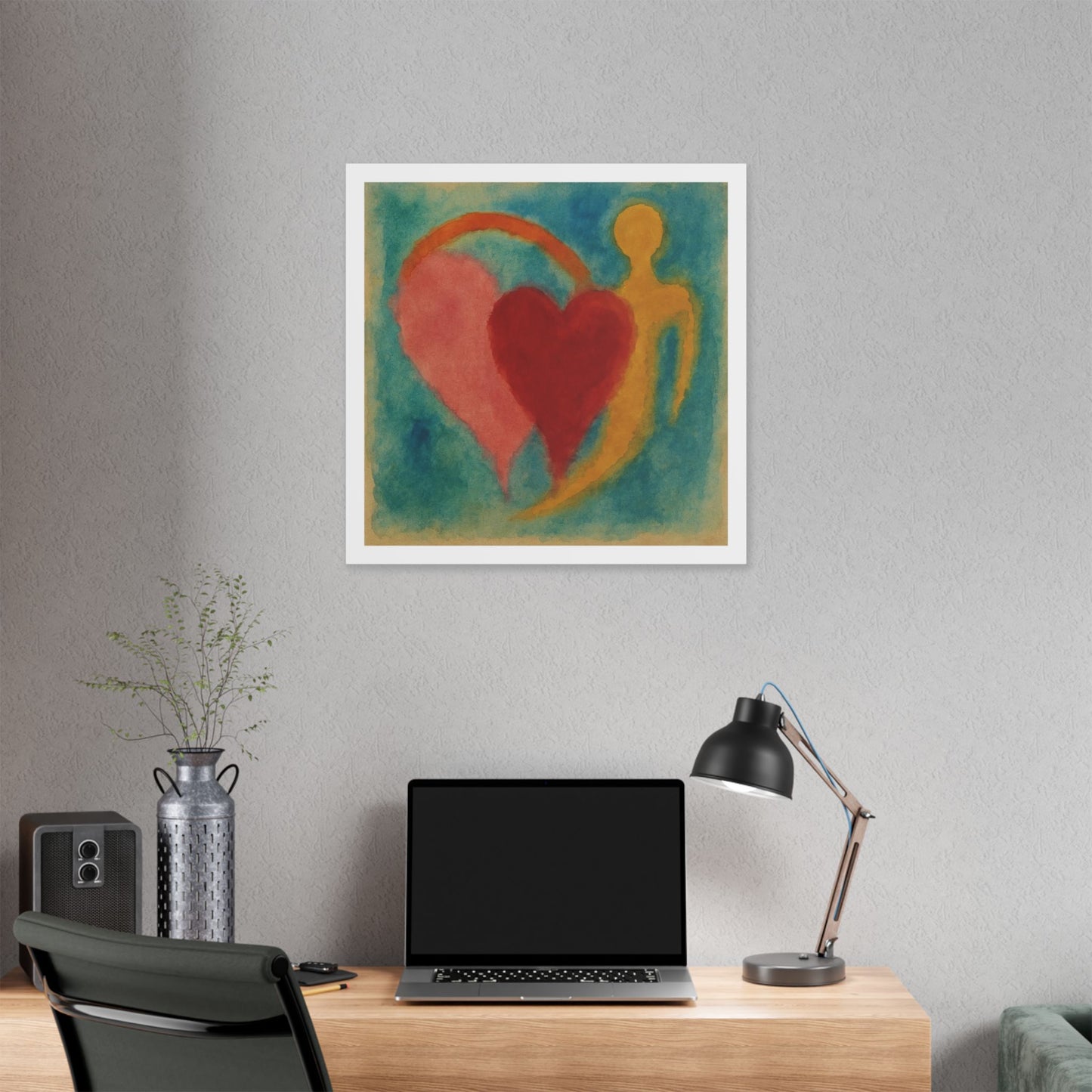 Love and Life in the Art Style of Helen Frankenthaller 'Designed by AI' Canvas Art Print