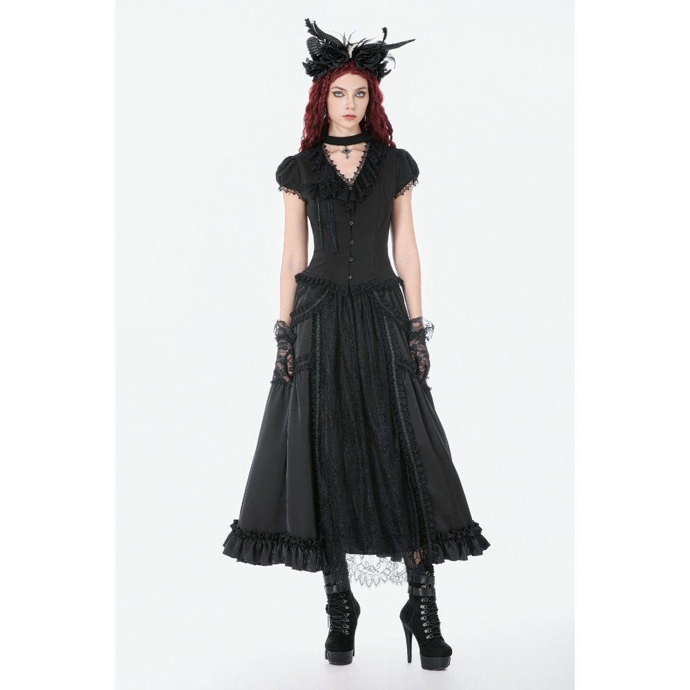 Dark in Love Belladonna Floor-Length Vintage Skirt