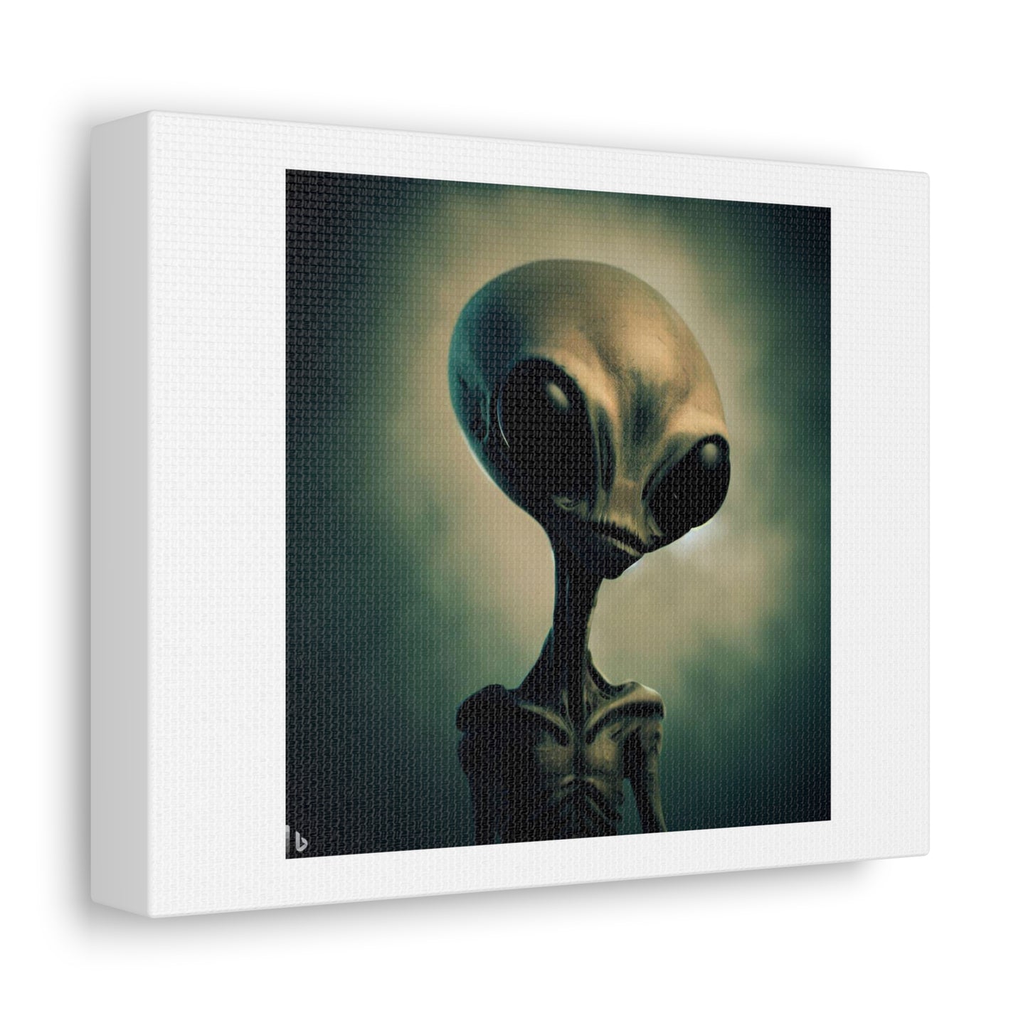 Alien by Jhonen Vasquez Influenced ByTim Burton 'Designed by AI' Print on Canvas
