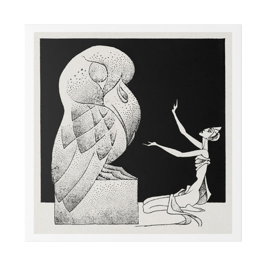 Vintage Illustration for Dragon Moon, a Short Tale by Henry Kuttner (1941) by Hannes Bok, Canvas Art Print