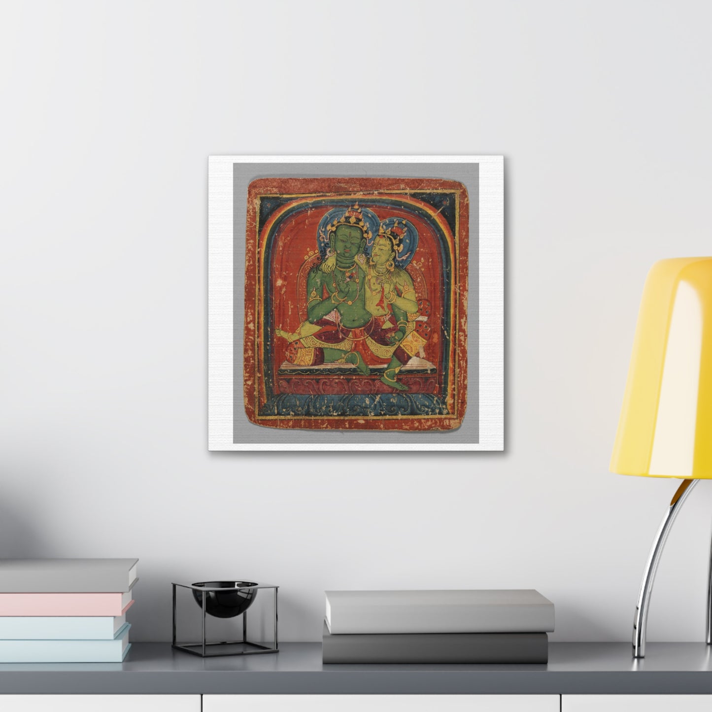 Initiation Card 'Tsakali' Vajrapani (circa 1420), Tibet, Art Print from the Original on Canvas