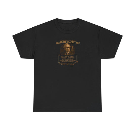 Alasdair MacIntyre on Kant versus Aristotle, Philosophy Tribute T-Shirt