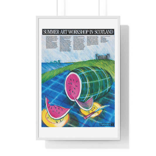 Summer Art Workshop in Scotland (1985) Vintage Poster by Cheryl Blover, from the Original, Framed Print