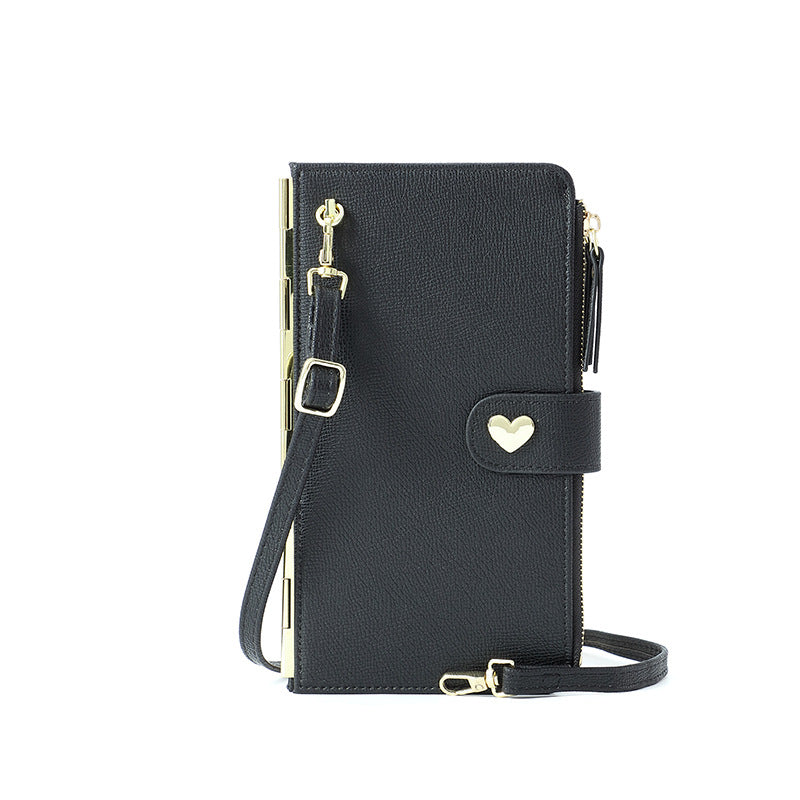 Mobile Phone Handbag With Transparent Touch Screen, Love Buckle