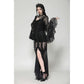Dark in Love Zuri Gothic Romantic Lace Patchwork Bell-Sleeve Layered Cuff Top