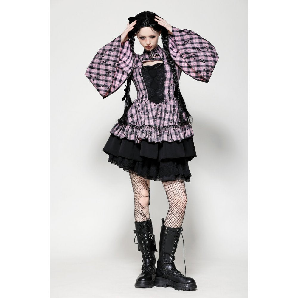 Dark in Love Ellery Big Pink Butterfly Doll Bell-Sleeve Dress