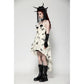 Dark in Love Zosia Punk Gothic Butterfly Embroidered Lace Dress in Beige