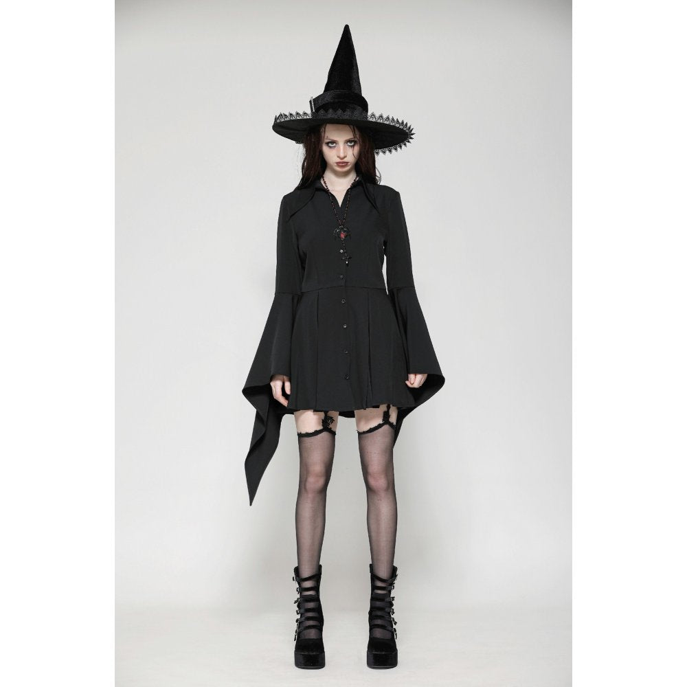 Dark in Love Darya Witchy Bell-Sleeve Shirt Dress