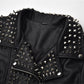 Black Leather Studded Stylish Heavy Punk Jacket