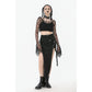 Dark in Love Morana Mesh Crochet-Knit Bell Sleeve Crop Top