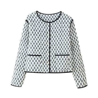 Luxury Monogramme Women's Quilted Long-Sleeve Jacket