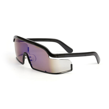 Fashion Large Rim Colourful Wraparound Sunglasses