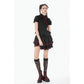 Dark in Love Black Crimson Gothic Tiered Skirt