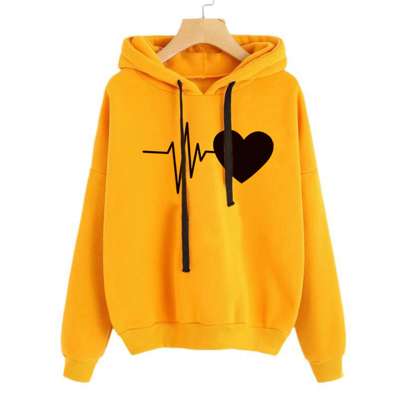 Heartbeat Print Women's Medium Blend Hoodie