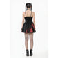 Dark in Love Nyssa Black and Red Strap Detail Goth Mini Dress