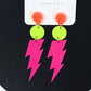 Fashion Colour-Contrast Lightning Strike Acrylic Earrings