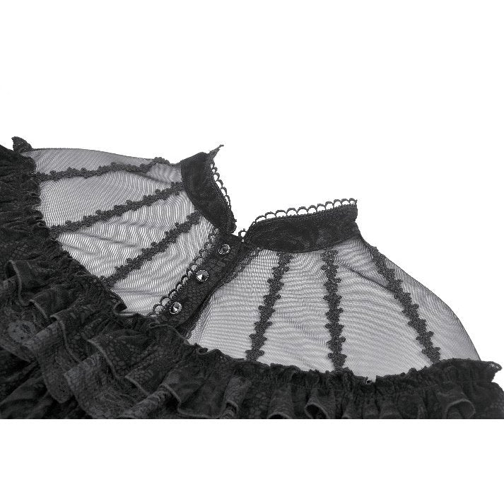 Dark in Love Seraphina Gothic Blouse, Layered Lace Cuffs