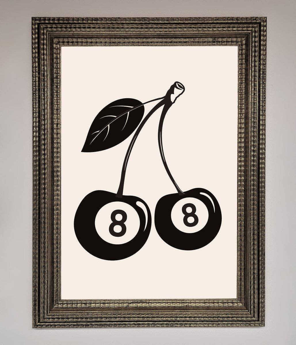 Eight Ball Cherries Framed Wall Art