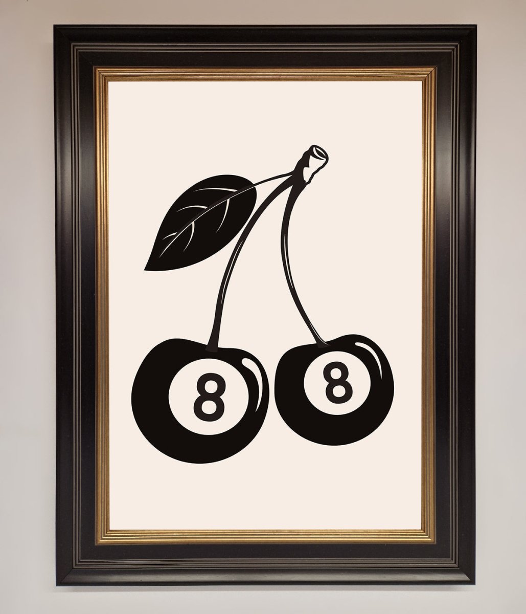 Eight Ball Cherries Framed Wall Art