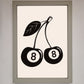 Eight Ball Cherries Framed Wall Art