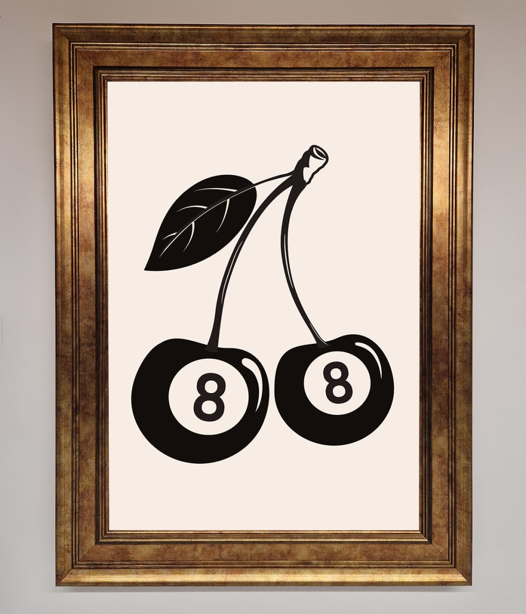 Eight Ball Cherries Framed Wall Art