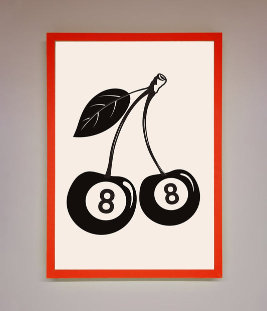 Eight Ball Cherries Framed Wall Art
