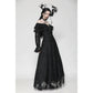 Dark in Love Cosette Elegant Gothic Off-Shoulder Ruffle Maxi Dress