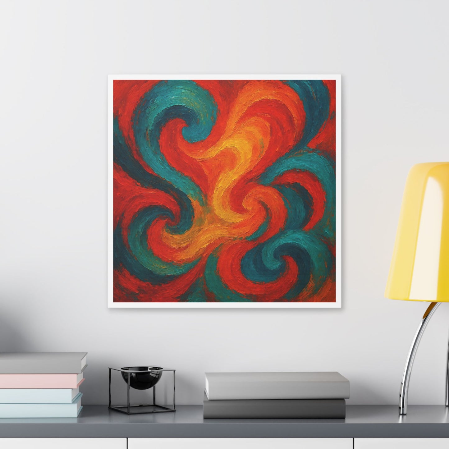 Bold Brush Strokes Representing a Swirling Jazz Performance 'Designed by AI' Canvas Art Print