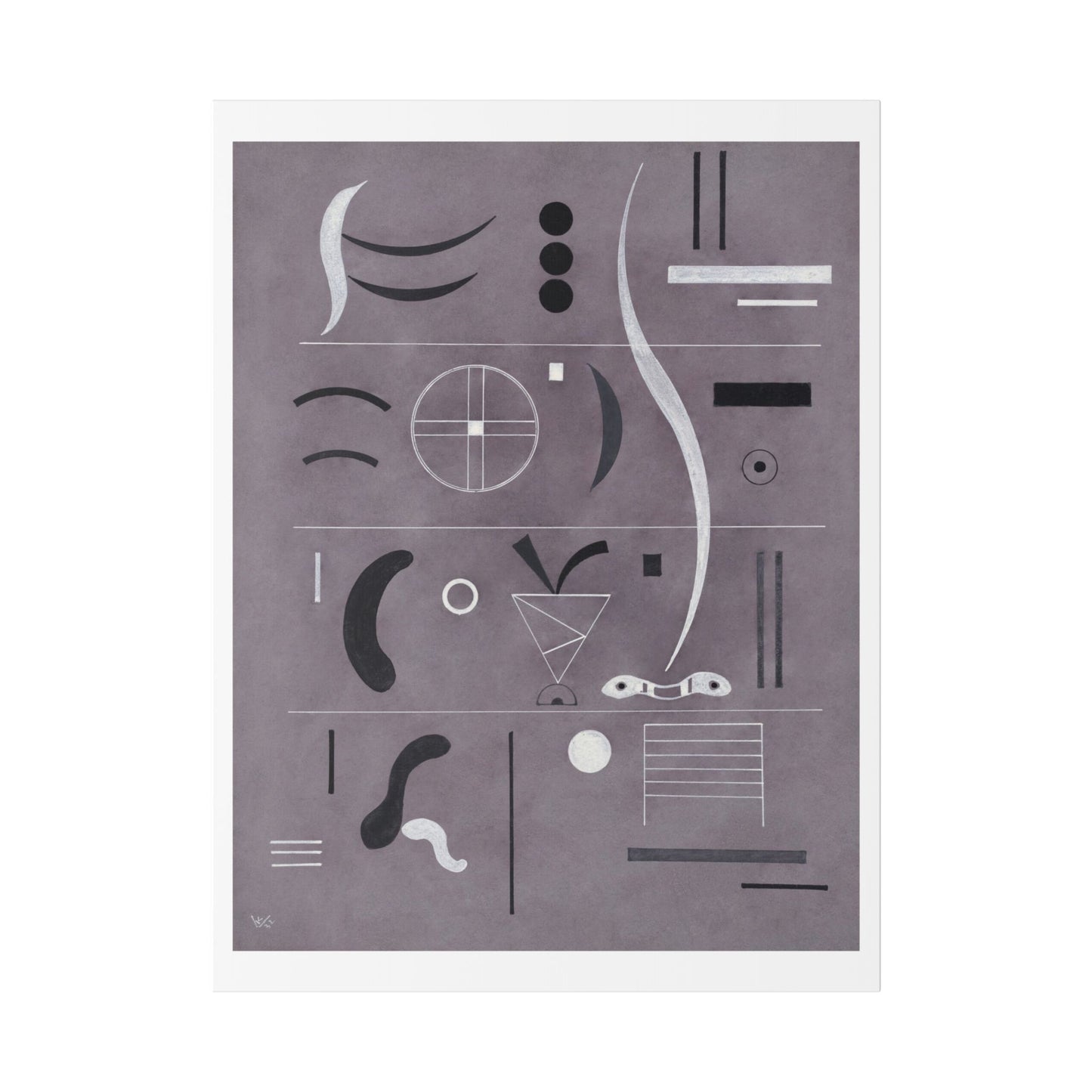 Four Parts (1932) by Wassily Kandinsky, from the Original, Canvas Art Print