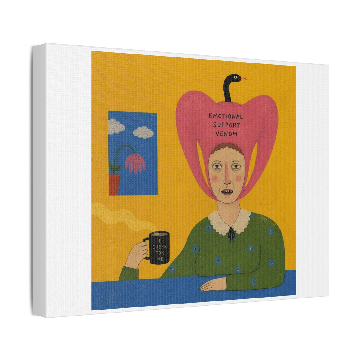 I Cheer for Me, Cartoon Art Print on Canvas
