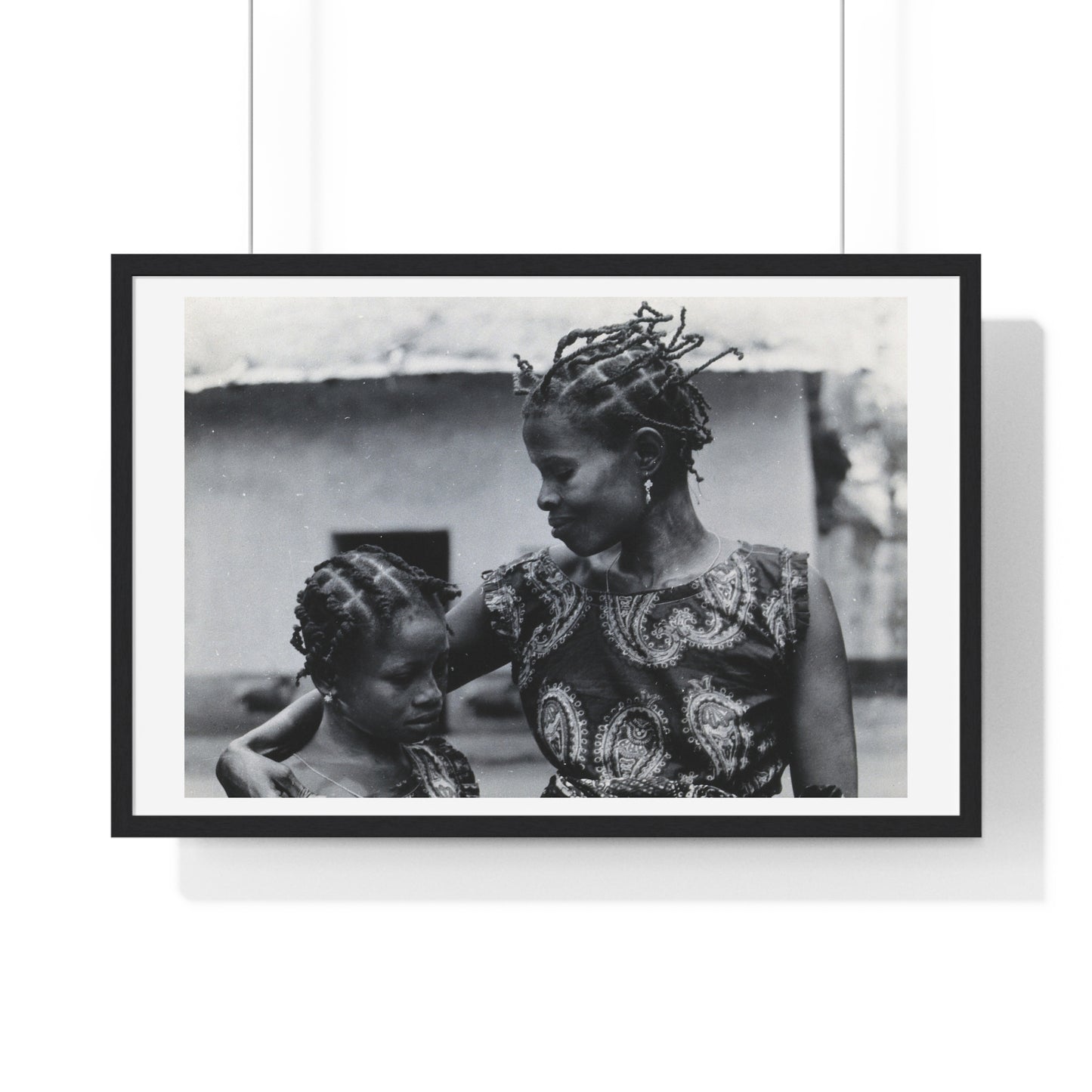 Benin, A Woman and Child with Braided Hairstyles, Vintage Photograph by Herbert Meyerowitz, Framed Print