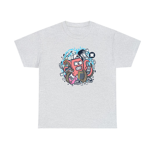 Rock Octopus Musician Cartoon T-Shirt