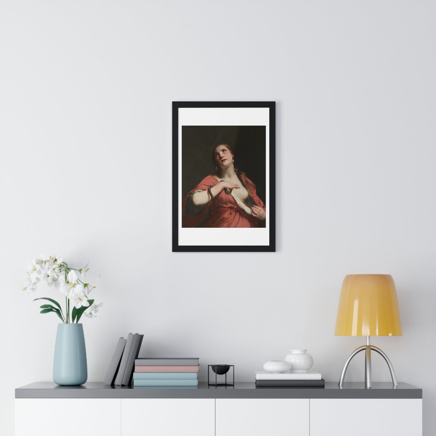 The Death of Cleopatra (circa 1645–55) by Guido Cagnacci, from the Original, Framed Art Print
