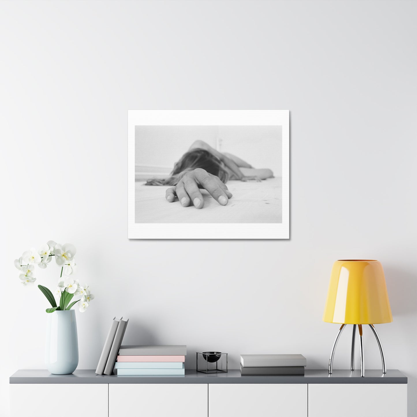 Woman's Body Black & White Photographic Art Print on Satin Canvas